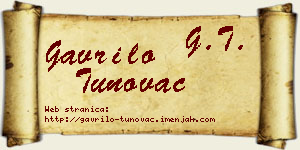 Gavrilo Tunovac vizit kartica